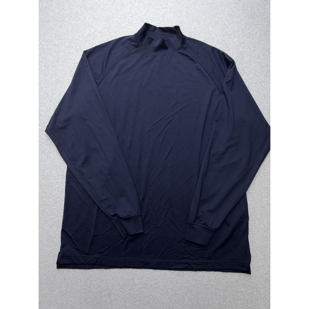 FootJoy Shirt Mens Large Blue Long Sleeve Mock Neck Golf Performance Base Layer